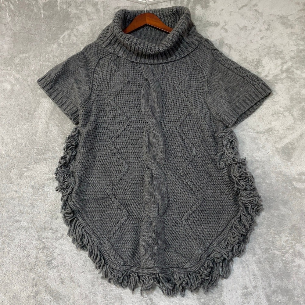 Vertigo Women's XL Gray Cable Knit Sweater Cowl neck Wool Blend